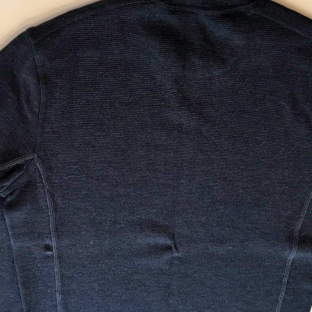 EDDIE BAUER Waffle Shirt Charcoal Crew Neck Long Sleeve Side Panels XL - Picture 6 of 11